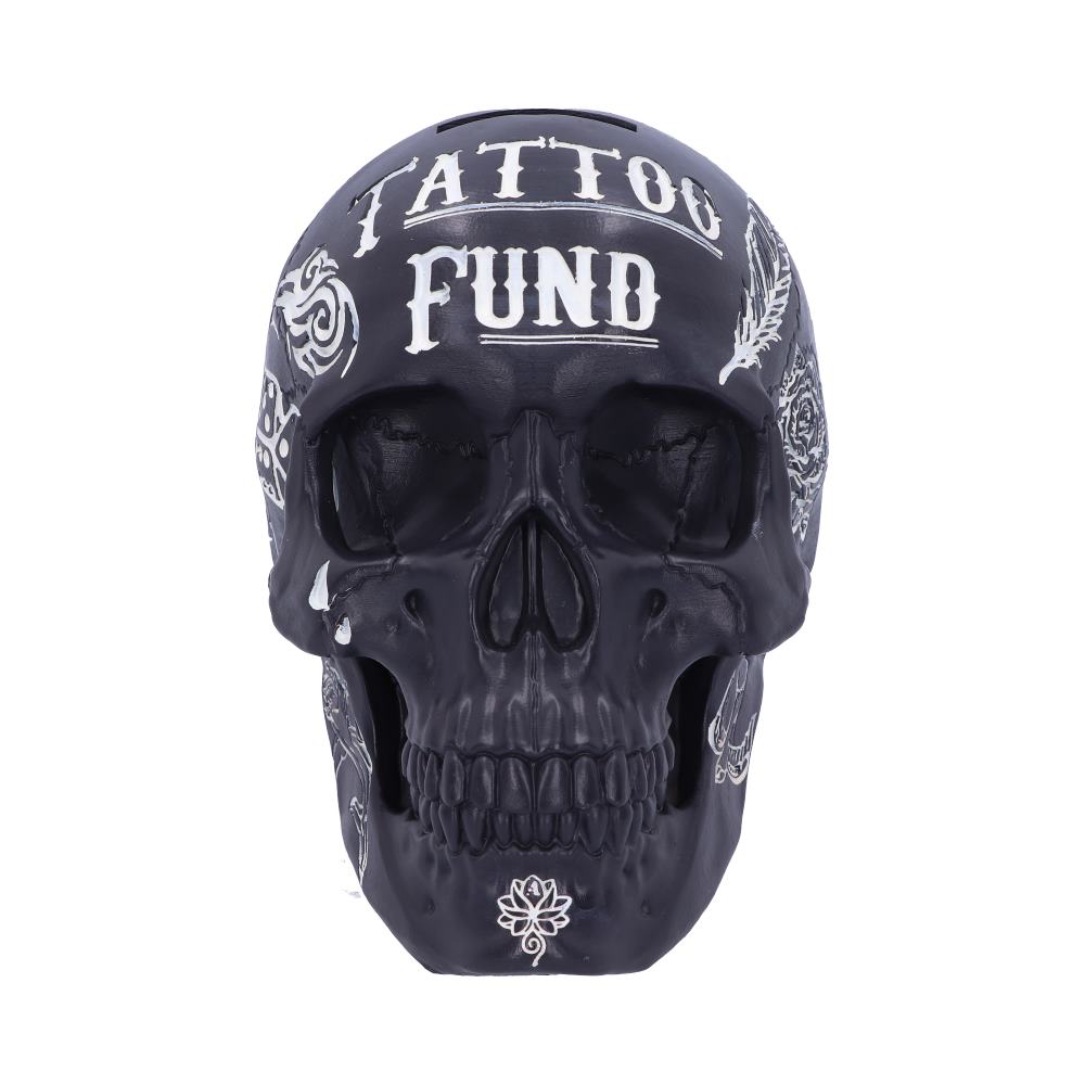 Tattoo Fund Black Skull Money Box — view 4 — Nemesis Now B5109R0