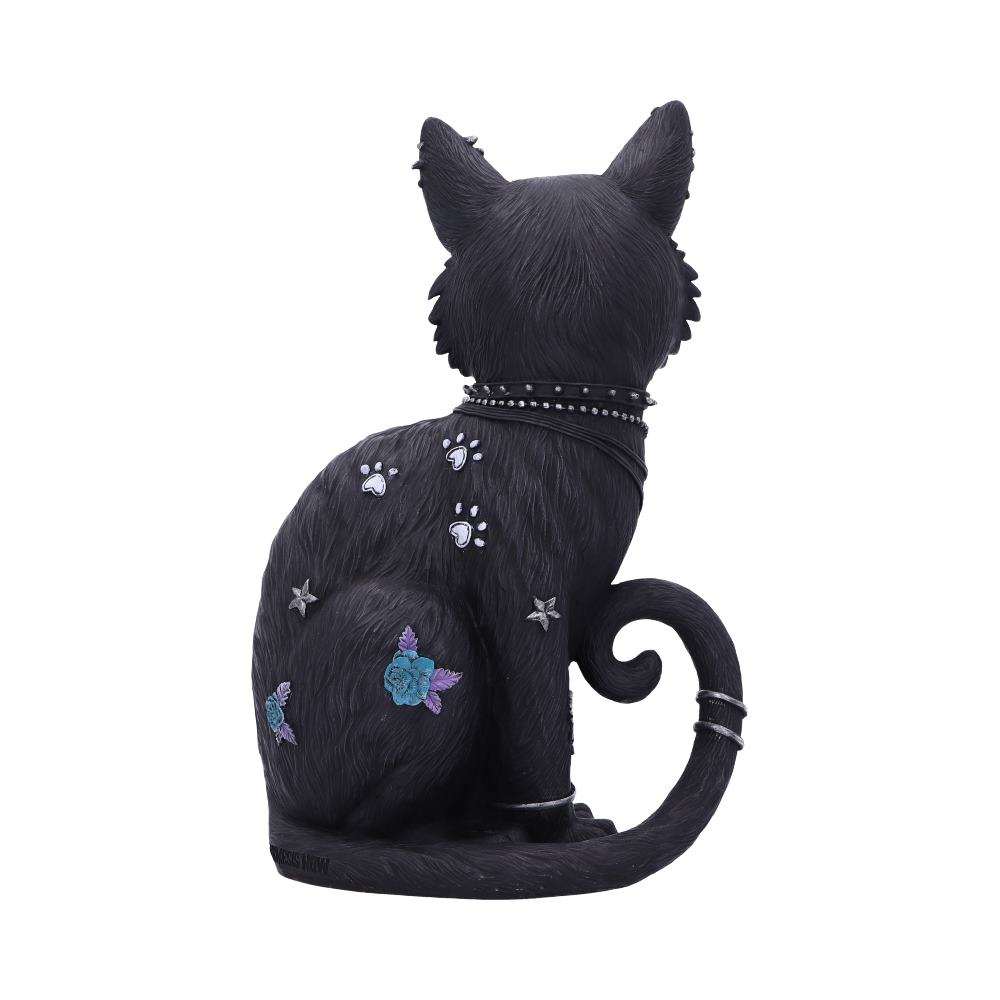 Nine Lives Tattooed Black Cat Figurine 22cm — view 3 — Nemesis Now B5886V2