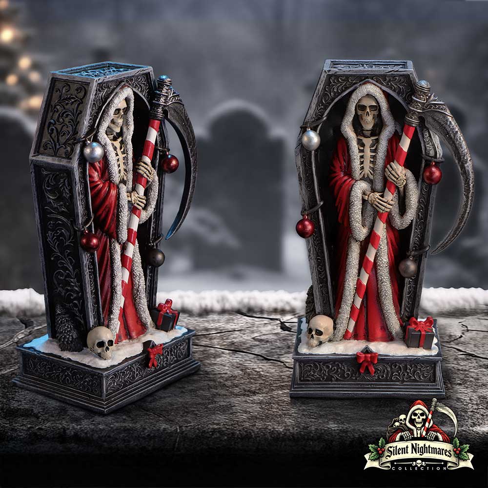 Silent Nightmares: Merry Cryptmas Reaper Figurine — view 9 — Nemesis Now B7718B26