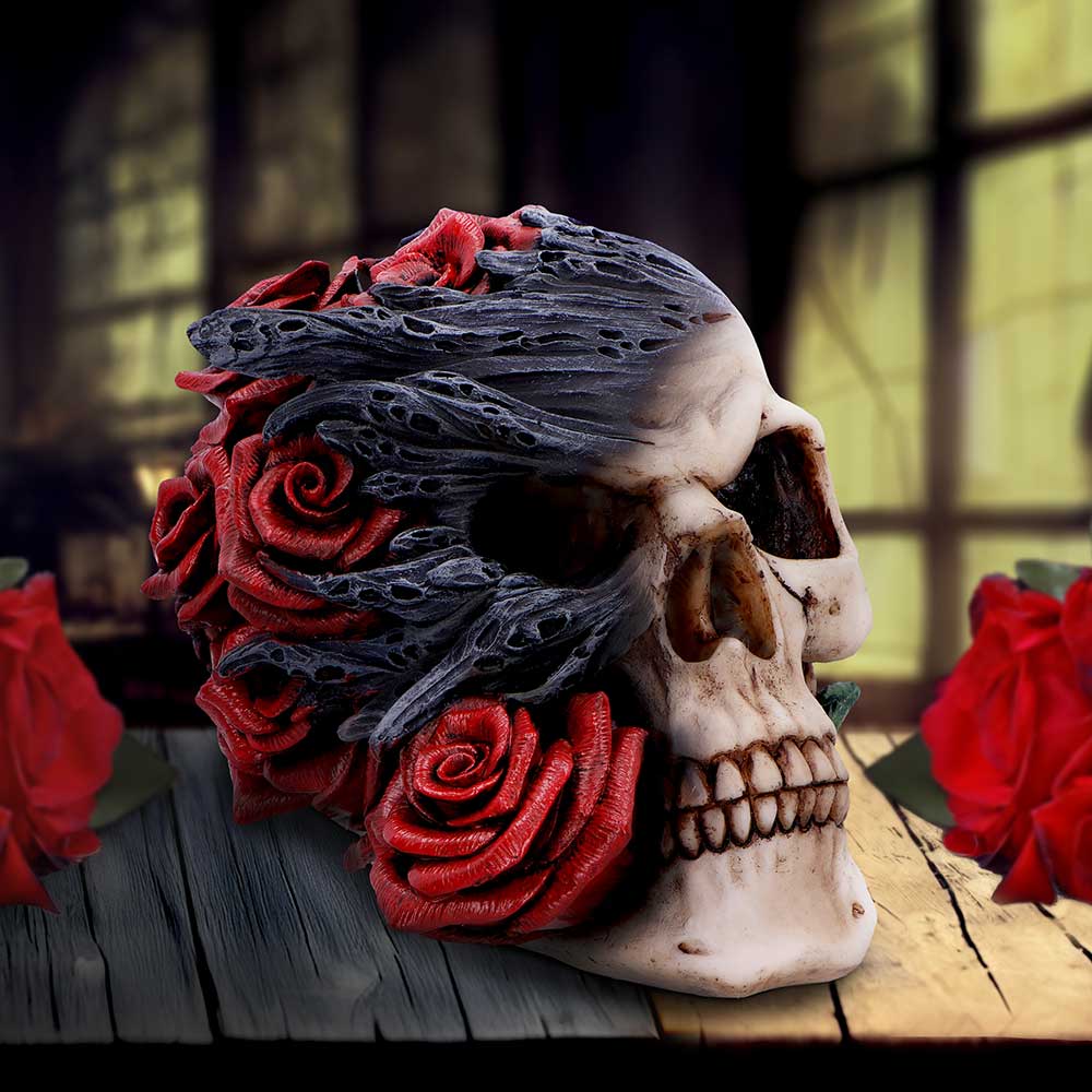 Soul Rose Gothic Skull Figurine 17cm — view 8 — Nemesis Now D6984A25