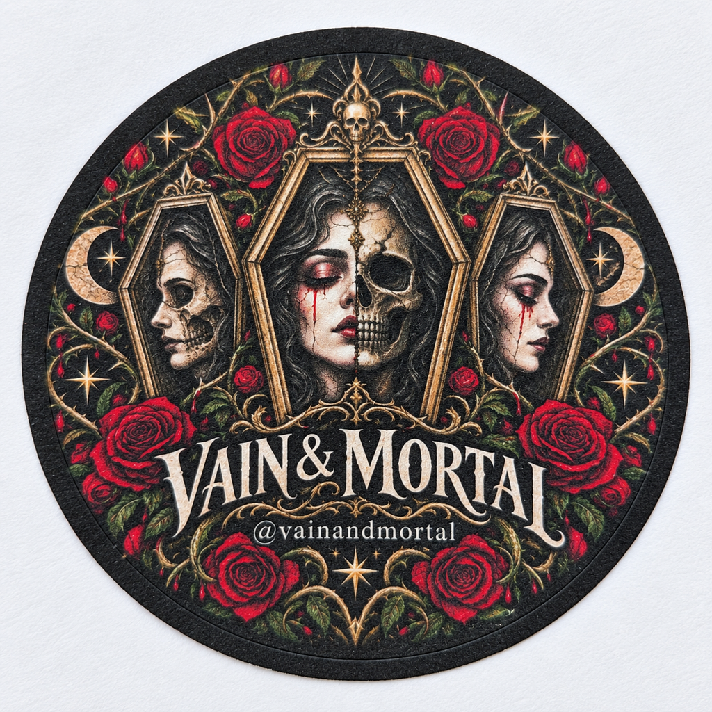 VAIN & MORTAL triple portrait gothic sticker