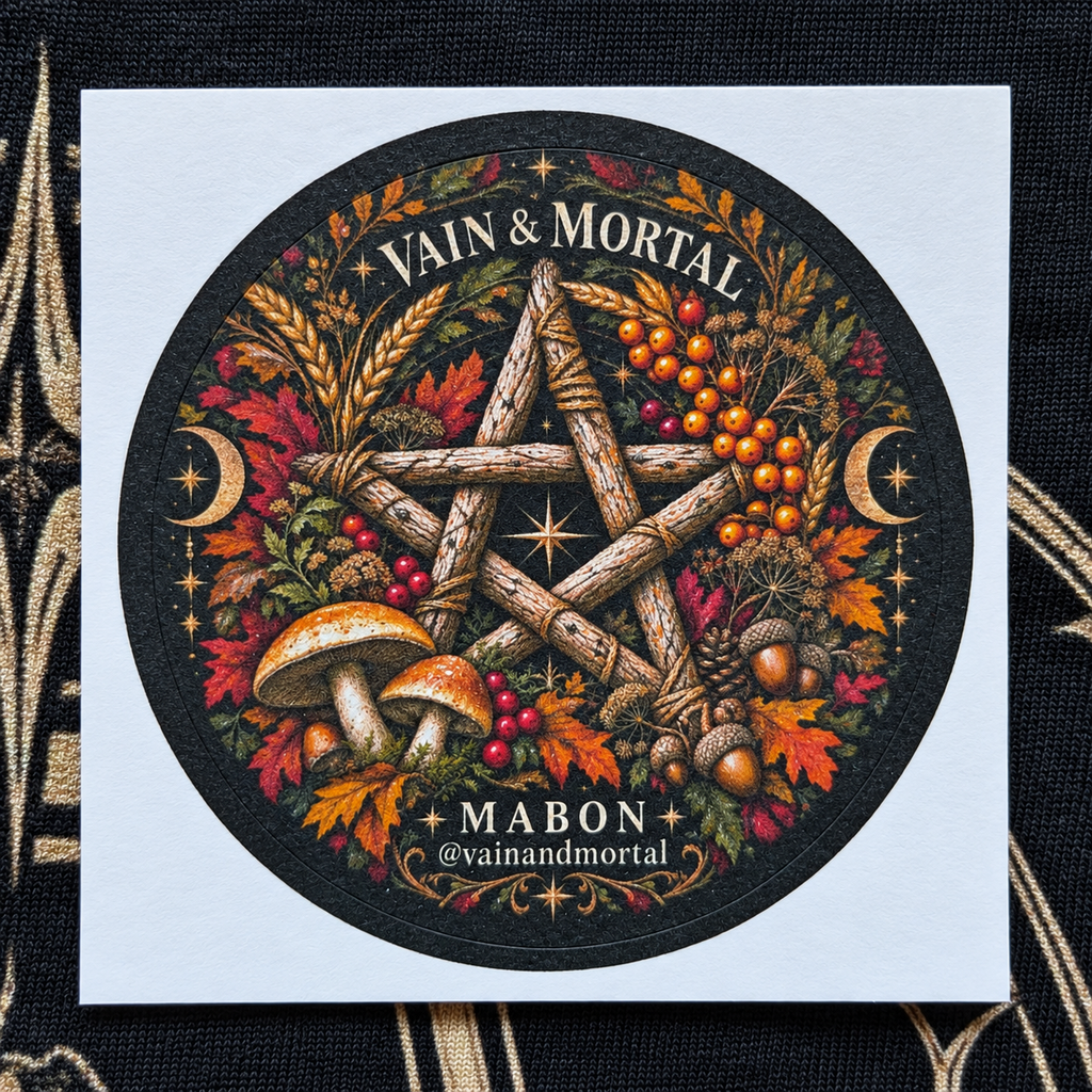 VAIN & MORTAL Mabon autumn pentagram sticker