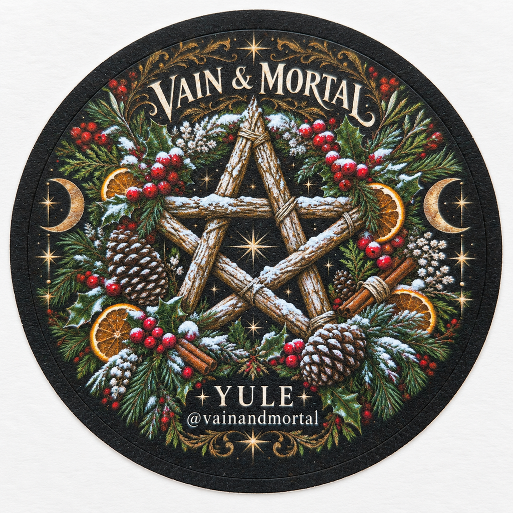 VAIN & MORTAL Yule winter pentagram sticker