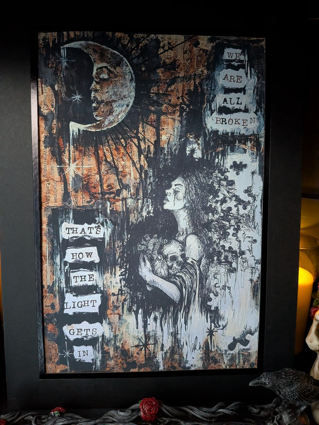 We Are All Broken A4 cotton canvas art print, full artwork view