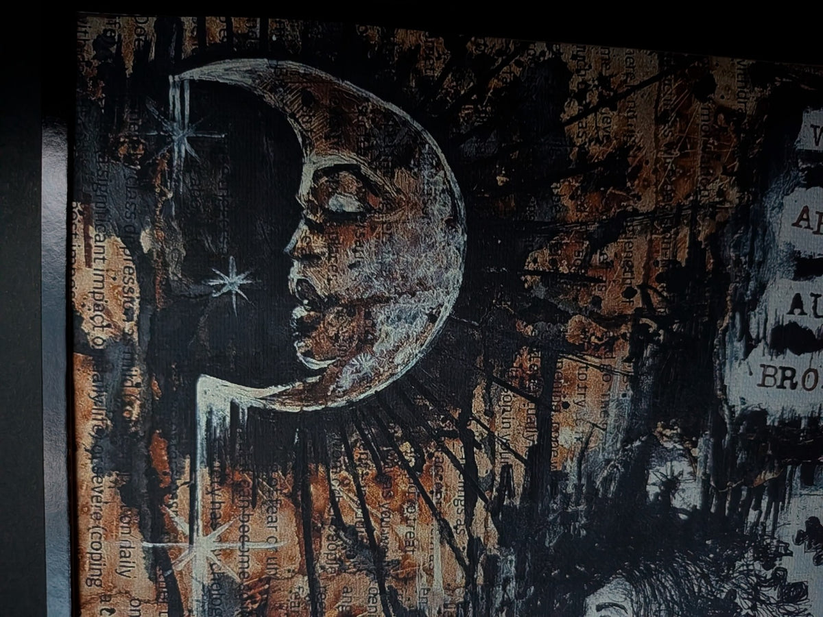 Close-up moon detail from We Are All Broken gothic art print